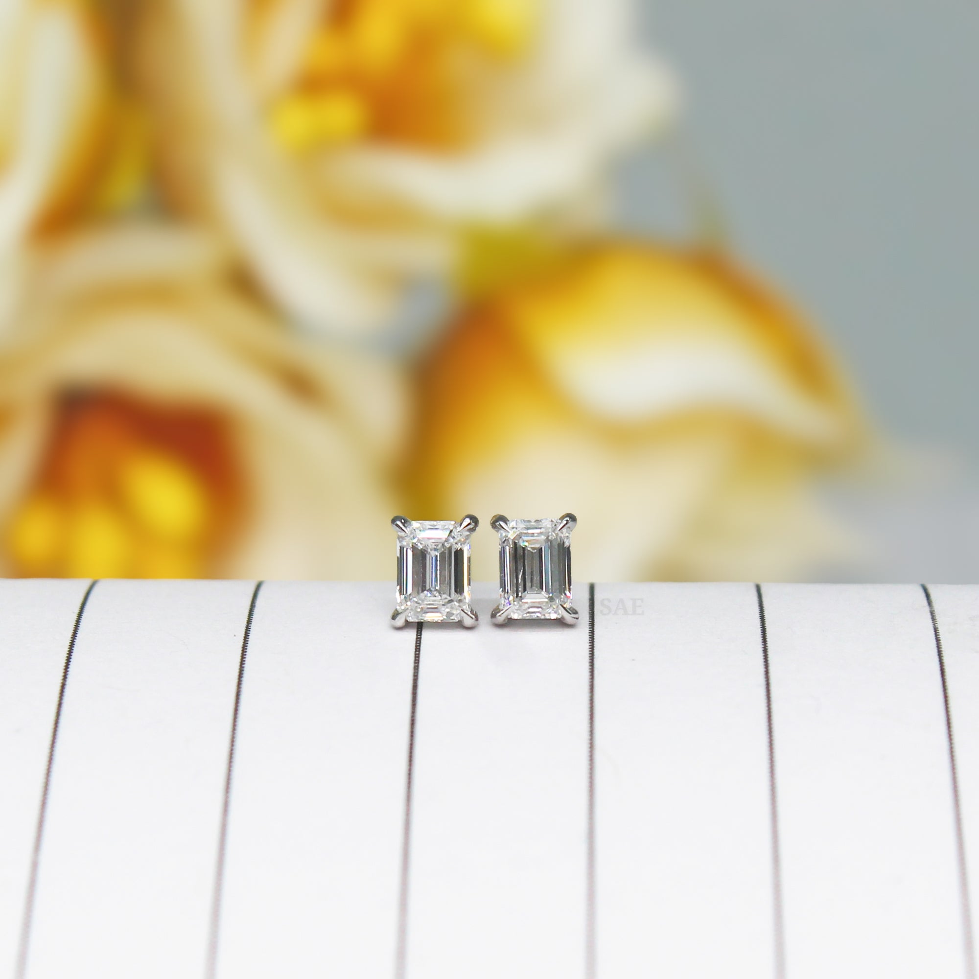 0.20 to 0.70 Ct Each Pcs Lab Grown Emerald Diamond Stud Earring Classic Emerald Earring Diamond Gold Stud Minimalist Stud Earring